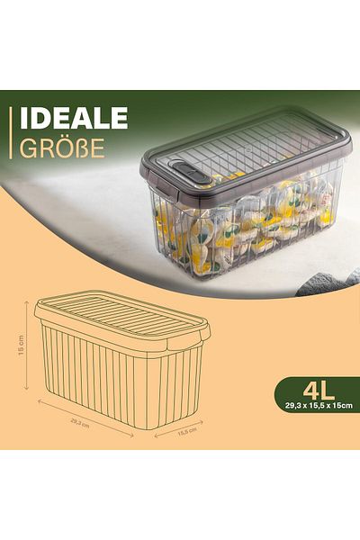 Viwares Frischhaltedosen 3er Set, 4 L, BPA-frei, Kühlschrank-Organizer für Aufschnitt