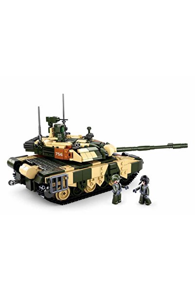 Sluban سلسلة مكعبات نموذجية - مكعبات بناء دبابة قتالية كبيرة 758 قطعة مع شخصيتين صغيرتين