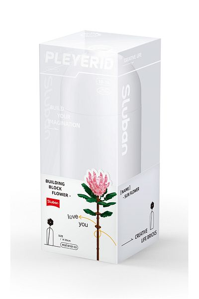 Sluban Flower Vase Building Kit - A Unique Flower Container and Flowers Protea Cynaroides