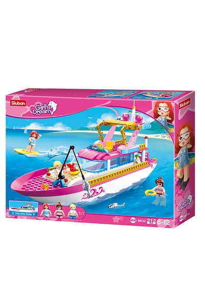 Sluban Luxury Yacht Building Blocks 212 PCS with 3 Mini Figures