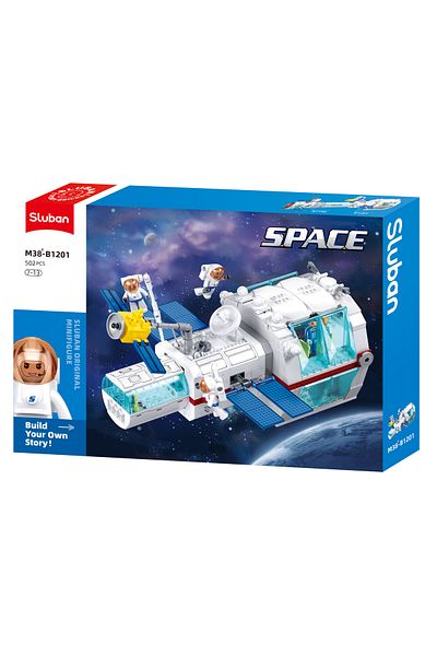 Sluban Space Series - Dream Space Station Building Blocks 502 Pieces, with Minifigures,