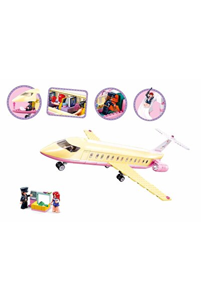 Sluban Girl's Dream Series - Luxurious Plane Building Blocks 384 Pieces, with Minifigures