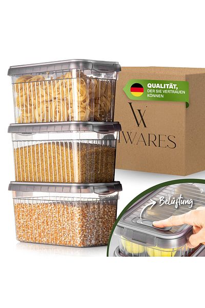 Viwares Frischhaltedosen 3er Set, 4 L, BPA-frei, Kühlschrank-Organizer für Aufschnitt