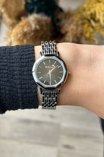Polo Air Elegant Vintage Women Wristwatch Silver-Black Color PL-1480B1x