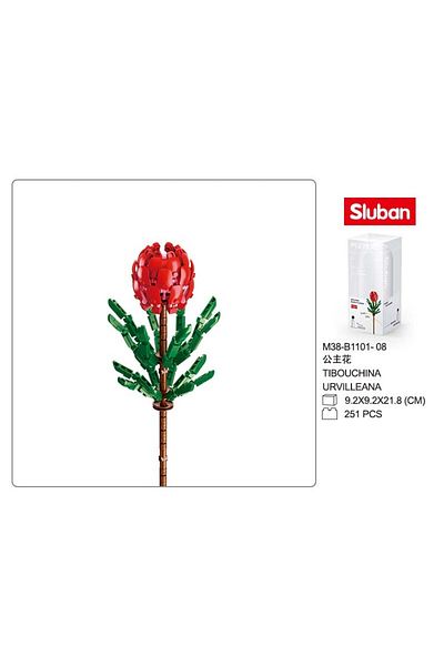 Sluban Flower Vase Building Kit - A Unique Flower Container with 243 PCS and Flowers Red