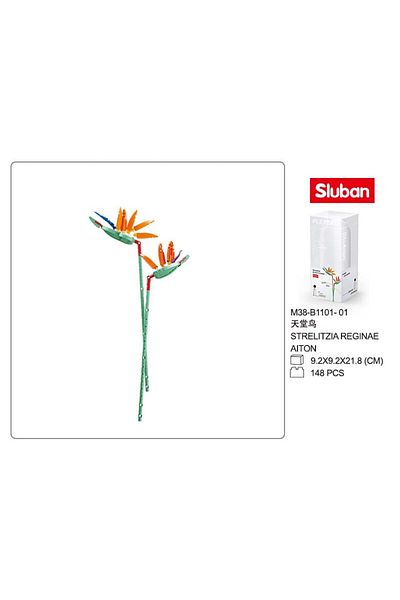 Sluban Flower Vase Building Kit - A Unique Flower Container and Flowers Bird of Paradise
