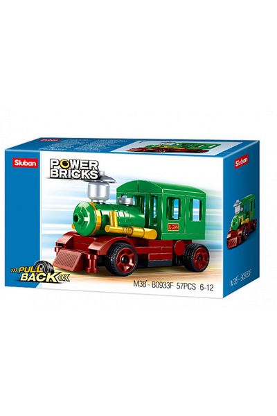 Sluban Power Bricks Series - Steam Locomotiv Building Blocks-57Pcs Multicolored