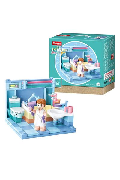 Sluban Mini Handcraft Series - Bathroom Building Blocks 105 PCS With Mini Figurese
