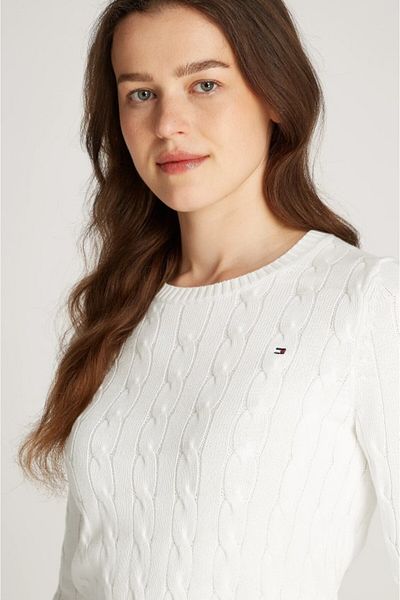 Tommy Hilfiger Ecru Women's Knitted Patterned Sweater