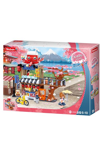 Sluban Girl's Dream Series - Tako Yaki Main Store Building Blocks 548 PCS with 5 Mini Figuers