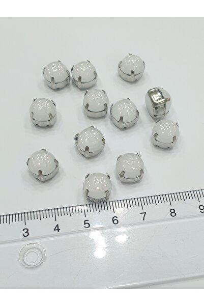 CRYSTALSHOP علبة بيضاء بلوري 10 ملم حجر دائري - 50 قطعة