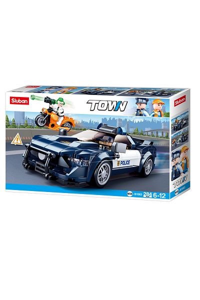 Sluban Town Series - Police Car Building Blocks 284 PCS with 2 Mini Figuers