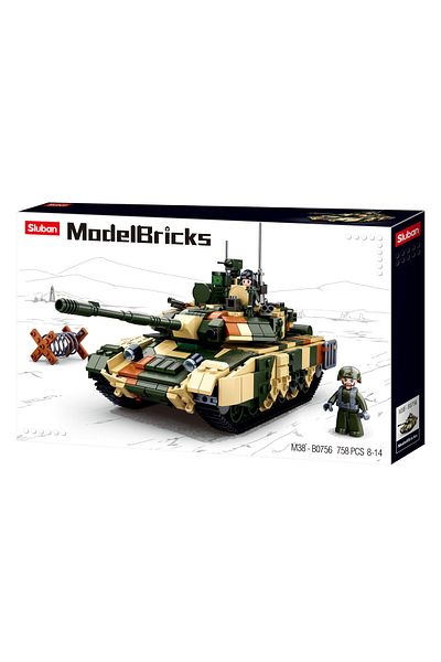 Sluban Model Bricks Series - Large Battle Tank Building Blocks 758 PCS With 2 Mini Figures