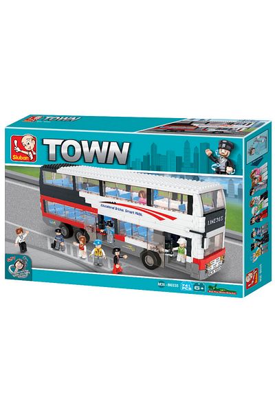 Sluban Luxurious Bus Double Decker Building Blocks 741 PCS with 9 Mini Figures
