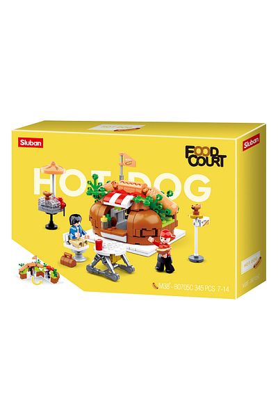 Sluban Food Court Series - Hot Dog House Building Blocks 345 PCS With 2 Mini Figures