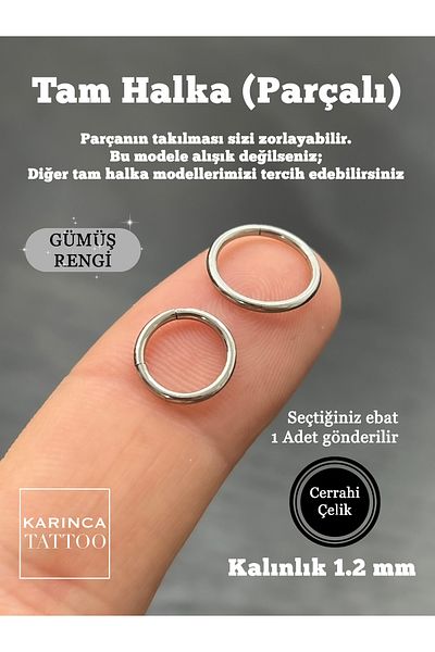 Karınca Piercing Real Piercing Size Thick Full Ring Nose Ear Piercing Segmented Ring