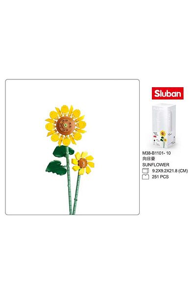 Sluban Flower Vase Building Kit - A Unique Flower Container with 245 PCS and Flowers Sunflower