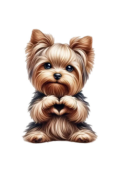 MegaSticker ملصق زجاجي للكمبيوتر المحمول على شكل قلب يوركشاير مقاس 13 × 10 سم...