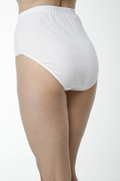 Hmd 5 Pieces 100% Cotton Women's White Ribbed Large Size Panties