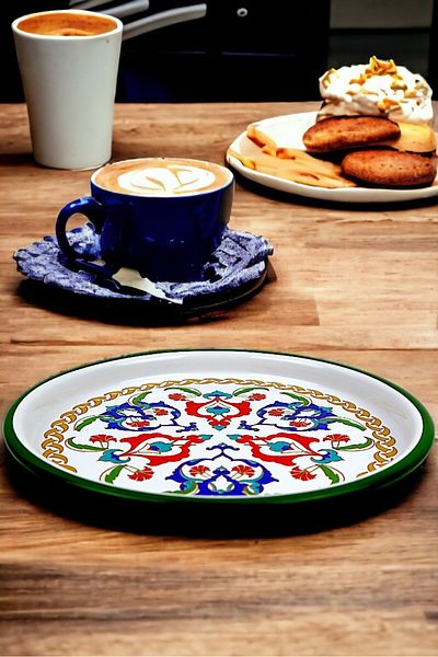 İnci Emaye 22 Cm Single Presentation Tray - Brown Serving Plate