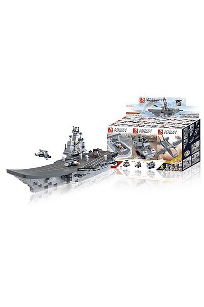 Sluban Army Series - Aircraft Carrier 9 Into 1 Building Block with Mini Figures