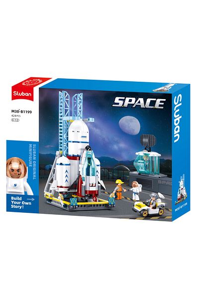 Sluban Space Series - Dream Launch Center Building Blocks 424 Pieces, with Minifigures
