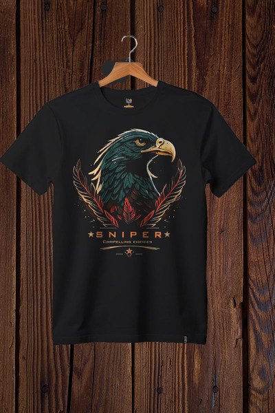 FECCY Tricou oversize din bumbac cu imprimeu Sniper