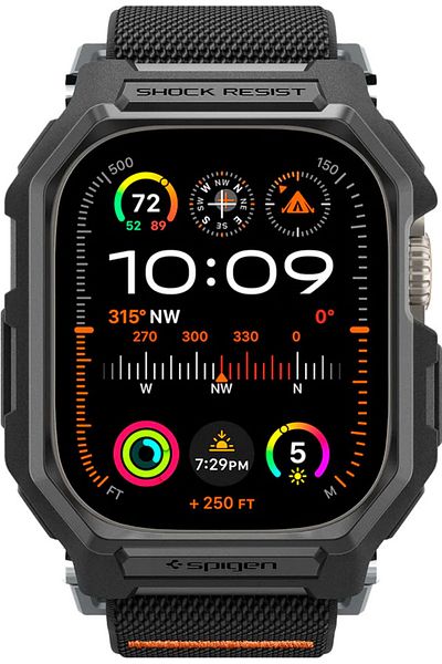 Spigen Apple Watch 49mm Matte Black Lite Fit Pro - Case & Band Strap, Acs07104
