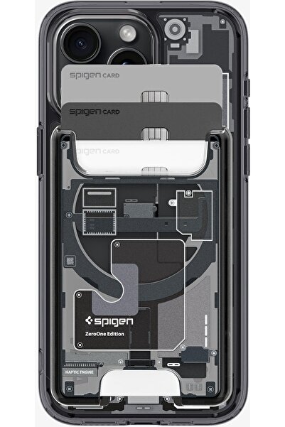 Spigen İphone Için Magsafe Özellikli 3 Kartlı Manyetik Cüzdan Ultra Hybrid Zero One - Afa07400