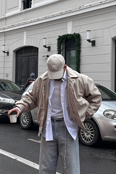 Moderk Oversize Vintage Erkek Bol Deri Ceket