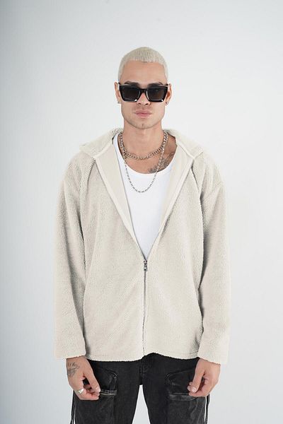 king brich Zippered Pocket Plush Jacket