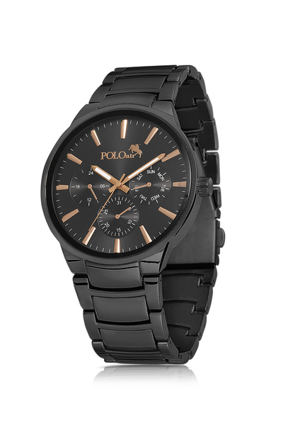 Polo Air Metal Band Men's Wrist Watch Black Copper Color Pl-0966E3X
