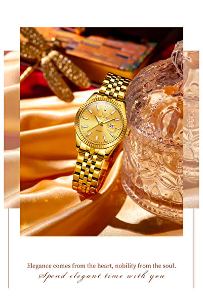 OLEVS SEVGİLİYE HEDİYE KADIN SU GEÇİRMEZ ÇELİK KOL SAATİ