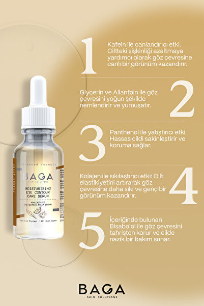 Baga Göz Altı ve Göz Çevresi Morluk Torba Koyu Halka Karşıtı Aydınlatıcı Caffein(Kafein) Serum