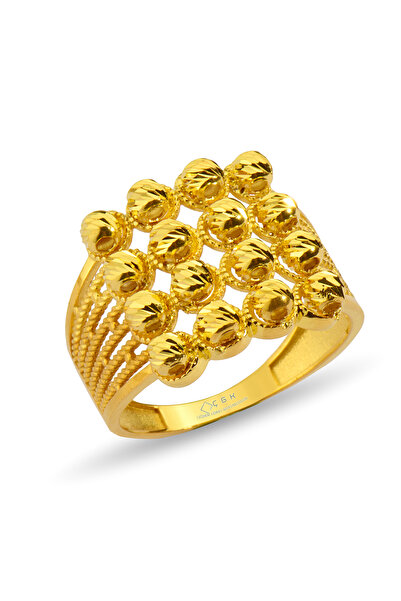 Çgk Çiğdem Gürel Kuyumculuk Dorika Toplu Yaldızlı Altın Yüzük