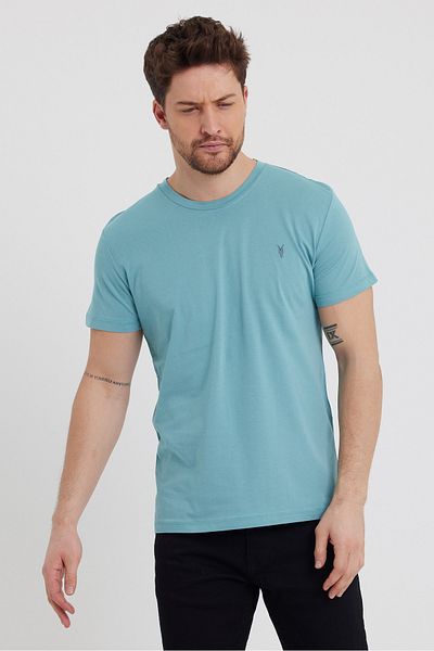 COMBİNE MİCHAİL Ανδρικό T-shirt Slim Fit Crew Neck - Σετ 5 Cagla-Γκρι-Κόκκινο-Βουργουνδί-Χακί