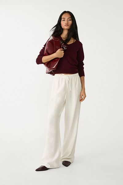 Stradivarius Loose-fitting linen blend trousers