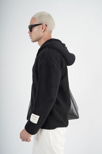 king brich Zippered Pocket Plush Jacket