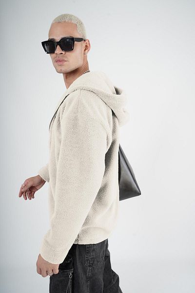 king brich Zippered Pocket Plush Jacket