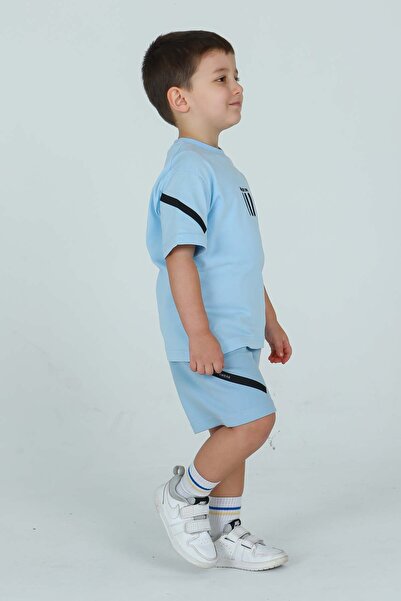 Black One Unisex Cycling Neck Stripe Print Detail Tshirt Adjustable Waist Elastic Tracksuit Suit