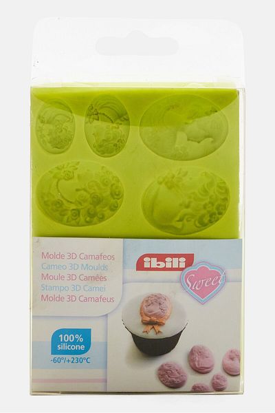 iBiLi Silicone Cameo 3d Fondant Mould, Green