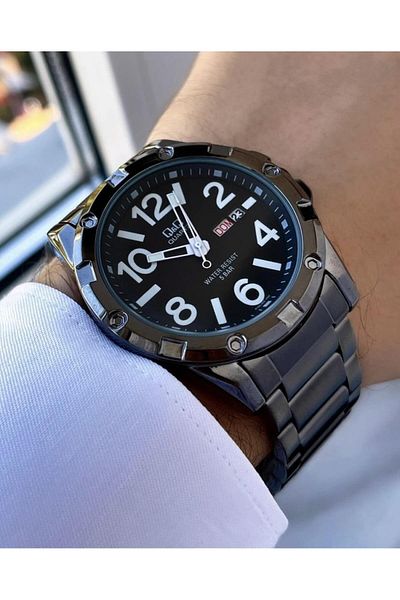 Q&Q Men's Metal Cord Wristwatch