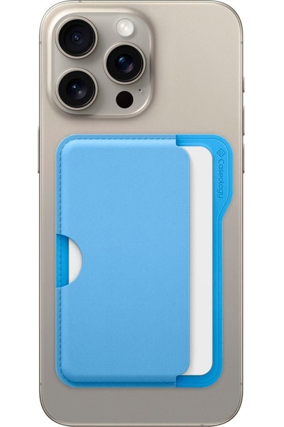Spigen Caseology for iPhone with Magsafe with 3 Cards Magnetic Wallet Folder Pop Sky Blue - Afa07231
