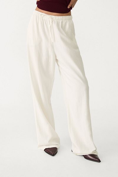 Stradivarius Loose-fitting linen blend trousers