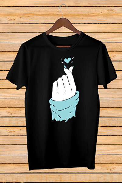 FECCY Tricou negru unisex din bumbac
