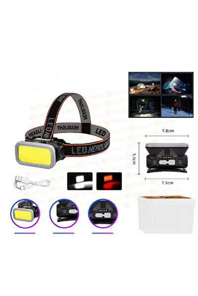 KXM 50 Ledli 4modlu Şarj Göstergeli Suya Darbeye Dayanıklı Şarjlı Kafa Lambas...