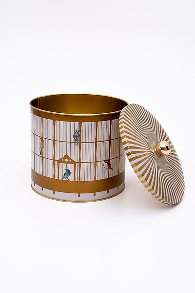 EVLE Bird Cage Patterned Food Storage Container - Metal Storage Container 17.5 Cm X 15.5 Cm Er146-t7