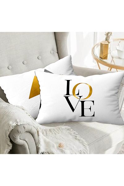 Ardizayn Love - Velvet Fabric (Λευκό) Σετ 2 Καλύμματα Ριχτάρι 35x55 cm - Εκτύπωση διπλής όψης