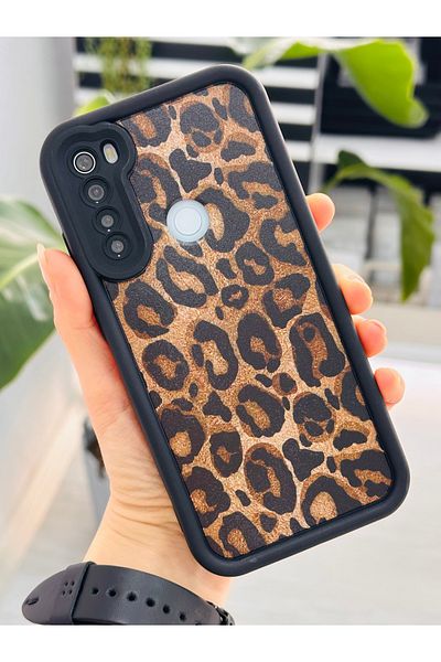 Go Aksesuar جراب سيليكون متوافق مع هاتف Redmi Note 8 بتصميم الفهد
