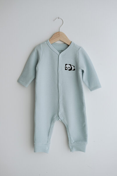 Lilabio Long Sleeve Embroidered Waffle Fabric Baby Romper